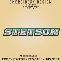 stetson hatters logo ncaa, embroidery design ncaa, stetson hatters, embroidery files, machine embroider pattern
