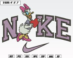 Nike Disney Daisy Duck Embroidery Designs, Machine Embroidery Files, Nike Valentine Embroidery Files