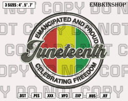 juneteenth embroidery design, celebrate juneteenth 1865 embroidery designs, instant download