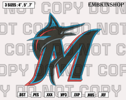 miami marlins alternate logo embroidery design,mlb logo embroidery design,mlb machine embroidery pattern