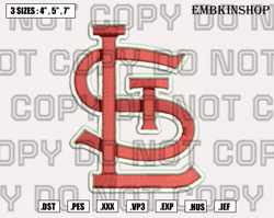 st. louis cardinals cap logo embroidery designs,mlb logo embroidery design,mlb machine embroidery pattern