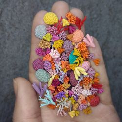 set of various miniature corals, tiny corals for diorama, resin art, display or dollhouse aquarium