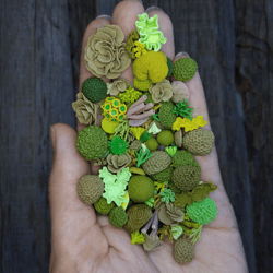 set of miniature corals shades of green, tiny corals for diorama, resin art or dollhouse aquarium