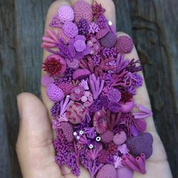 set of miniature corals shades of purple, tiny corals for diorama, resin art, display or dollhouse aquarium