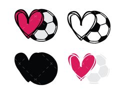 soccer ball with heart svg, png, football svg, sports svg, ball svg