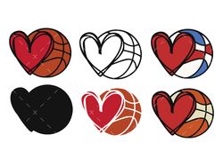 basketball with heart svg, png, pdf, basketball svg, layered svg design