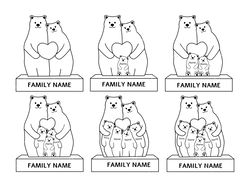 bear family custom svg, pdf, png, bear svg, gift for mom svg, family gift