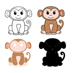 baby monkey svg, pdf, png, monkey svg, animal svg, animal svg