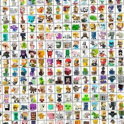 minecraft characters tileable repeating pattern