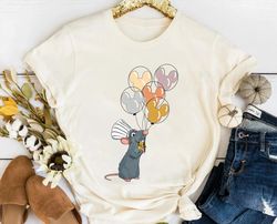 disney ratatouille remy mouse chef mickey balloon shirt, disneyland family matching tee, disneyland trip outfits tee