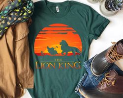 disney the lion king simba pumbaa timon rafiki classic sunset walk t-shirt, disneyland epcot family matching shirts, mag