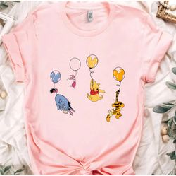 disney winnie the pooh mickey balloon shirt, disney pooh, eeyore, piglet, tigger shirt, disneyland family matching tee,