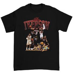 vintage 90s basketball bootleg style t-shirt, allen iverson graphic tee, allen iverson shirt, retro basketball shirt, sw