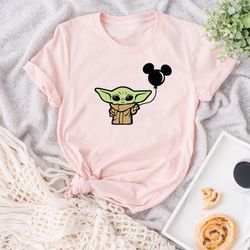 cute grogu shirt, disney balloons shirt, mandalorian shirt, cute star wars tee, baby yoda shirt, this is the way