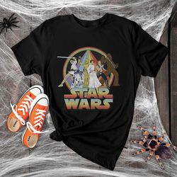 vintage starwars shirt, starwars rainbow group shirt, retro star wars shirt, star wars t, disney star wars shirt, star w