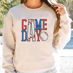 baseball sweatshirt, baseball game day sweatshirt, game day hoodie, baseball game day sweatshirt for women