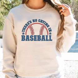 there's no crying in baseball sweatshirt, game day hoodie, baseball game day sweatshirt for women