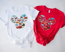 mickey head disney cars shirt, lightening mcqueen shirt, kids disney shirt, cars mcqueen and friends shirt tow mater shi