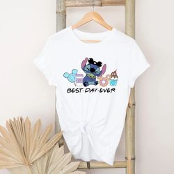 best day ever stitch & baby yoda snacks shirt, disneyworld family shirts, disneyland shirts, kids disneyworld shirts, ba