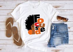 focused black girl melanin shirt, african american art shirt