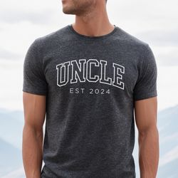 personalized uncle shirt, uncle est 2024 tshirt, custom uncle, pregnancy announcement for uncle, gift for uncle, father'