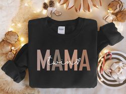 twin mama shirt, first time twin mama crewneck, mom of twins sweater, unisex twin mom sweatshirt gift, gift for new twin