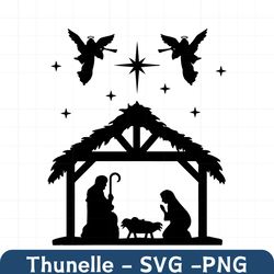 nativity scene svg, nativity svg, png, eps, dxf, jpg instant digital download