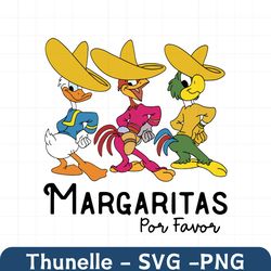 three caballeros design png file, three caballeros margaritas por favor mexico png file, donald duck, jose panchito png