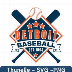 retro detroit baseball est 1894 svg