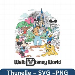 vintage walt disney world mickey and friends png