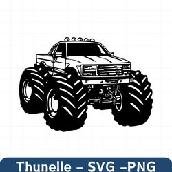 retro cartoon monster truck vector svg