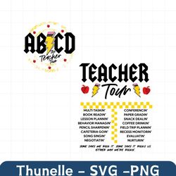 retro abcd the teacher tour svg