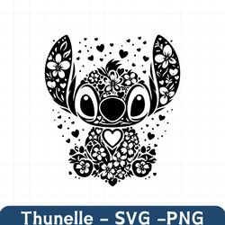 floral sitch cartoon character svg