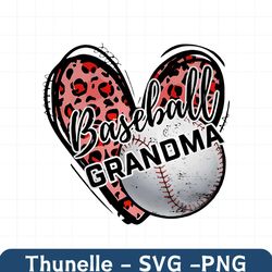 retro heart baseball grandma png