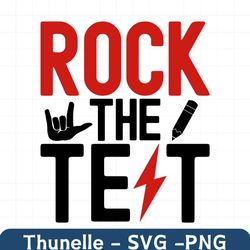 rock the test student testing png