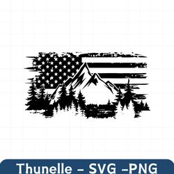 american flag svg, mountain svg, camping svg, landscape svg, mountains png, trees and mountain svg, forest svg, 4th of j