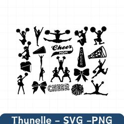cheer svg bundle, cheer svg, cheerleading svg, cheerleader svg, cheer clipart, svg files for silhouette and cricut, inst