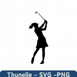 girl golfer svg, girl golfer clipart, girl golfer silhouette cut file, girl golfer svg jpg eps pdf