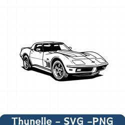 chevrolet corvette c3 stingray 1965 svg, c3 stingray vector, illustration drawing, c3 s