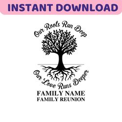 family reunion svg, our roots run deep, tree svg, roots svg, family reunion shirt, reunion svg, family shirt svg, family