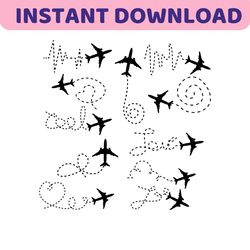 11 airplanes svg bundle || airplane dashlines svg || airplane svg || airplane clipart || airplane cut files || airplane