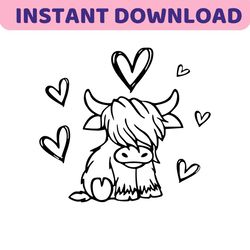 baby cow svg highland cow svg cuttable design svg png dxf eps ai pdf jpg designs cricut cameo file silhouette highland h