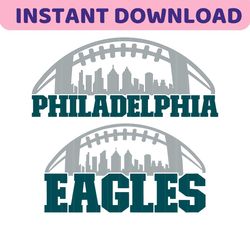 philadelphia football city skyline for cutting &  svg, ai, png, cricut and silhouette studio