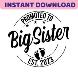 promoted to big sister svg png, baby announcement svg, big sister est 2023 svg, established svg, big sister est 2023 svg