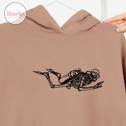 skeleton scuba diver svg | oxygen tank svg | diving tshirt decal vinyl graphics | cricut cutting file clipart vector di