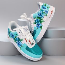 custom shoes air force 1, luxury sexy white black customization sneakers, casual shoes, personalized gift, flowers bbc 1