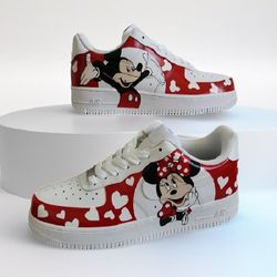 custom shoes air force, luxury shoes style disney, white fashion sneakers, casual shoes, personalized gift, wearable art