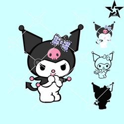 kawaii kitty kuromi svg, my melody kuromi sanrio svg, kuromi hello kitty svg