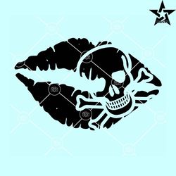 kiss lips skull print svg, lip skull print kiss svg, skull lips svg, deadly kiss svg