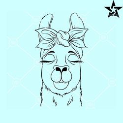 llama with bandana svg, funny llama svg, llama bandana svg, llama svg, alpaca svg